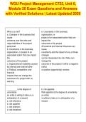 WGU Project Management C722&comma; Unit 6&comma;&NewLine;Module 20 Exam Questions and Answers&NewLine;with Verified Solutions &vert; Latest Updated 2026