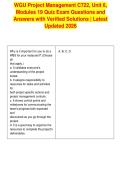 WGU Project Management C722&comma; Unit 6&comma;&NewLine;Modules 19 Quiz Exam Questions and&NewLine;Answers with Verified Solutions &vert; Latest&NewLine;Updated 2026