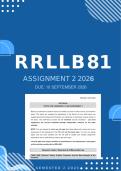RRLLB81 Assignment 2 Semester 2 2026 - Due 10 Semester 2026