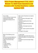 WGU Project Management C722&comma; Unit 4&NewLine;Module 12&comma; QUIZ Exam Questions and&NewLine;Answers with Verified Solutions &vert; Latest&NewLine;Updated 2026