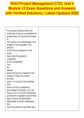 WGU Project Management C722&comma; Unit 4&NewLine;Module 12 Exam Questions and Answers&NewLine;with Verified Solutions &vert; Latest Updated 2026