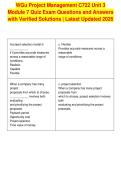 WGu Project Management C722 Unit 3&NewLine;Module 7 Quiz Exam Questions and Answers&NewLine;with Verified Solutions &vert; Latest Updated 2026&NewLine;