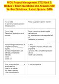 WGU Project Management C722 Unit 3&colon;&NewLine;Module 7 Exam Questions and Answers with&NewLine;Verified Solutions &vert; Latest Updated 2026