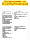 WGU C722 Project Management UNit 2&comma;&NewLine;Mdule 4&comma; Quiz Exam Questions and Answers&NewLine;with Verified Solutions &vert; Latest Updated 2026