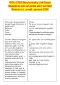 WGU C785 Biochemistry Unit Exam&NewLine;Questions and Answers with Verified&NewLine;Solutions &vert; Latest Updated 2026