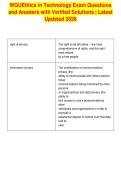 WGUEthics in Technology Exam Questions&NewLine;and Answers with Verified Solutions &vert; Latest&NewLine;Updated 2026