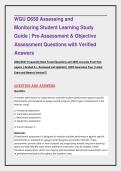 WGU D659 Assessing and Monitoring Student Learning Study&NewLine;Guide &vert; Pre-Assessment & Objective Assessment Questions with Verified Answers 2026&sol;2027 Frequently Most Tested Questions and 100&percnt; Accurate From Past papers &vert; Graded A&plus; &comma; Reviewed and Updated &vert; 100&percnt;