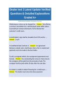 Dealer test 2 Latest Update Verified Questions & Detailed Explanations Graded A&plus;