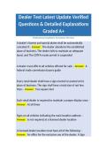 Dealer Test Latest Update Verified Questions & Detailed Explanations Graded A&plus;