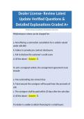 Dealer License- Review Latest Update Verified Questions & Detailed Explanations Graded A&plus;