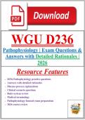 WGU D236 Pathophysiology &vert; Exam Questions & Answers with Detailed Rationales &vert; 2026