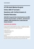 ATI RN Adult Medical-Surgical Online 2026 B Test bank &vert; Questions with Verified Answers & Detailed Rationales 2026&sol;2027 Frequently Most Tested Questions and 100&percnt;  Accurate From Past papers 