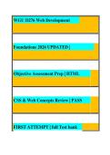 WGU D276 Web Development Foundations 2026 UPDATED &vert;&NewLine;Objective Assessment Prep &vert; HTML &comma; CSS & Web Concepts Review &vert; PASS FIRST ATTEMPT &vert; full Test bank 2026&sol;2027 Frequently Most Tested Questions and 100&percnt; Accurate From Past papers