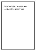Nurse Practitioner Certification Exam ACTUAL EXAM NEWEST 2026&sol;2027 FULL 100 Most Tested Questions and 100&percnt; Accurate From&NewLine;Past papers &vert; Graded A&plus; &comma; Reviewed and Updated &vert; 100&percnt; Guarantee Pass &vert; Latest Exam and Newest Version&excl;&excl;&excl;