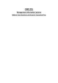 CMIS 351 Management Information Systems Midterm Exam Questions and Answers&vert; Guaranteed Pass&NewLine;