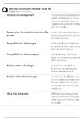 CCM Exam Prep Study Set &sol; Score 100&percnt; &sol; 2025 Update &sol; Certified Construction Manager Practice Questions&NewLine;&NewLine;