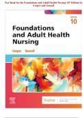 Test Bank for the Foundations and Adult Health Nursing 10th Edition by&NewLine;Cooper and Gosnell