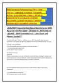 NR507 Advanced Pathophysiology FINAL EXAM&NewLine;2026&sol;2027 COMPLETE ACCURATE TEST EXAM&NewLine;ACTUAL QUESTIONS AND CORRECT DETAILED&NewLine;ANSWERS WITH RATIONALES &lpar;VERIFIED&NewLine;SOLUTIONS&rpar; &vert;ALREADY GRADED A&plus;&vert;&vert;NEWEST&NewLine;VERSION &vert;BEST DOCUMENT FOR EXAM&NewLine;2026&sol;2027 Frequently Most T