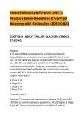 Heart Failure Certification &lpar;HF-C&rpar;&NewLine;Practice Exam Questions & Verified&NewLine;Answers with Rationales &lpar;2026 Q&A&rpar;&NewLine;SECTION 1&colon; HEART FAILURE CLASSIFICATION &&NewLine;STAGING