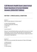 CJE Women's Health Exam Latest Actual&NewLine;Exam Questions & Correct Detailed&NewLine;Answers &lpar;2026&sol;2027 Edition&rpar;