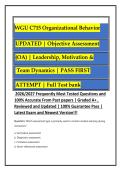 2026&sol;2027 WGU C715 Organizational Behavior&NewLine;UPDATED &vert; Objective Assessment&NewLine;&lpar;OA&rpar; &vert; Leadership&comma; Motivation &&NewLine;Team Dynamics  2026&sol;2027 Frequently Most Tested Questions and&NewLine;100&percnt; Accurate From Past papers &vert; Graded A&plus; &comma;&NewLine;Reviewed and Updated &vert; 100&percnt; Guarantee