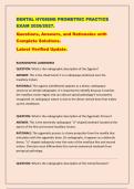 DENTAL HYGIENE PROMETRIC PRACTICE &NewLine;EXAM 2026&sol;2027&period; &NewLine;Questions&comma; Answers&comma; and Rationales with &NewLine;Complete Solutions&period; &NewLine;Latest Verified Update&period; 