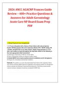 2026 ANCC AGACNP Frances Guide &NewLine;Review &ndash; 400&plus; Practice Questions &&NewLine;Answers for Adult-Gerontology &NewLine;Acute Care NP Board Exam Prep &NewLine;PDF