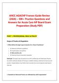 ANCC AGACNP Frances Guide Review &NewLine;&lpar;2026&rpar; &ndash; 500&plus; Practice Questions and &NewLine;Answers for Acute Care NP Board Exam &NewLine;Preparation &lpar;Study PDF&rpar;