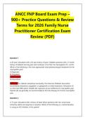 ANCC FNP Board Exam Prep &ndash;&NewLine;900&plus; Practice Questions & Review &NewLine;Terms for 2026 Family Nurse &NewLine;Practitioner Certification Exam &NewLine;Review &lpar;PDF&rpar;