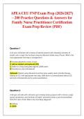 APEA CEU FNP Exam Prep &lpar;2026&sol;2027&rpar; &NewLine;&ndash; 200 Practice Questions & Answers for &NewLine;Family Nurse Practitioner Certification &NewLine;Exam Prep Review &lpar;PDF&rpar;