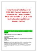 Comprehensive Guide Review of &NewLine;NURS 5433 Family II Modules 3-7 &NewLine;Questions and Correct Answers&sol; &NewLine;NURS 5433 Modules 3&comma; 4&comma; 5&comma; 6&comma; and 7 &NewLine;Review Questions and Correct &NewLine;Answers &lpar;Latest &rpar;