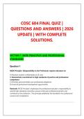 COSC 604 FINAL QUIZ &vert; &NewLine;QUESTIONS AND ANSWERS &vert; 2026 &NewLine;UPDATE &vert; WITH COMPLETE &NewLine;SOLUTIONS&period;