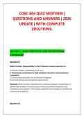 COSC 604 QUIZ MIDTERM &vert; &NewLine;QUESTIONS AND ANSWERS &vert; 2026 &NewLine;UPDATE &vert; WITH COMPLETE &NewLine;SOLUTIONS&period;