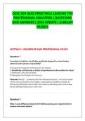 COSC 604 QUIZ PROETHICA LEADING THE &NewLine;PROFESSIONAL EDUCATOR &vert; QUESTIONS &NewLine;AND ANSWERS &vert; 2026 UPDATE &vert; ALREADY &NewLine;PASSED&period;