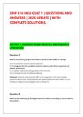 DNP 816 NKU QUIZ 1 &vert; QUESTIONS AND &NewLine;ANSWERS &vert; 2026 UPDATE &vert; WITH &NewLine;COMPLETE SOLUTIONS&period;