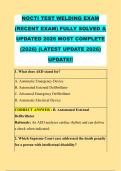 NOCTI TEST WELDING EXAM &NewLine;&lpar;RECENT EXAM&rpar; FULLY SOLVED & &NewLine;UPDATED 2026 MOST COMPLETE &NewLine;&lpar;2026&rpar; &lpar;LATEST UPDATE 2026&rpar; &NewLine;UPDATE&excl;&excl;