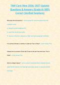 TAM Card &lpar;New 2026 2027 Update&rpar; Questions & Answers -Grade A- 100- Correct &lpar;Verified Solutions&rpar;