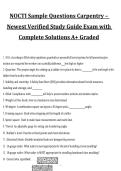 NOCTI Carpentry &ndash; Sample Questions and Verified Study Guide with Complete Solutions for 2027&sol;2028 Exam Preparation