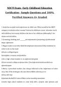 NOCTI Early Childhood Education Certification Exam &ndash;&NewLine; Sample Questions and Verified Answers for 2027&sol;2028 Exam Preparation