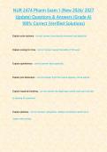 NUR 2474 Pharm Exam 1 &lpar;New 2026&sol; 2027 Update&rpar; Questions & Answers &lbrace;Grade A&rcub; 100&percnt; Correct &lpar;Verified Solutions&rpar;&NewLine;&NewLine;