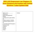 WGU c233 Employment Law Chapters 1-5&NewLine;Exam Questions and Answers with Verified&NewLine;Solutions &vert; Latest Updated 2026