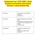 Employment Law - C233 TOPIC 1 Exam&NewLine;Questions and Answers with Verified&NewLine;Solutions &vert; Latest Updated 2026