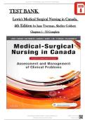 Test Bank Medical-Surgical Nursing in Canada 4th Edition Lewi Questions & Answers with rationales &lpar;Chapter 1-72&rpar;