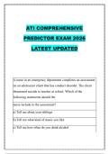 ATI COMPREHENSIVE &NewLine;PREDICTOR EXAM 2026 &NewLine;LATEST UPDATED