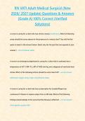 RN VATI Adult Medical Surgical &lpar;New 2026&sol; 2027 Update&rpar; Questions & Answers &lbrace;Grade A&rcub; 100&percnt; Correct &lpar;Verified Solutions&rpar;&NewLine;&NewLine;