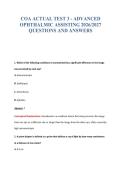 CERTIFIED OPHTHALMIC ASSISTANT &lpar;COA&rpar; EXAM BUNDLE QUESTIONS WITH VERIFIED ANSWERS