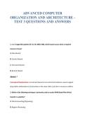 COMPUTER ORGANIZATION AND ARCHITECTURE &lpar;COA&rpar; EXAM BUNDLE QUESTIONS WITH VERIFIED ANSWERS