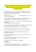 Texas Real Estate Exam &lpar;State Portion&rpar; with all Correct & 100&percnt; Verified Answers &vert;Actual Complete Update &vert;Already Graded A&plus;