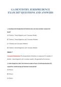 GEORGIA DENTISTRY JURISPRUDENCE EXAM BUNDLE QUESTIONS WITH VERIFIED ANSWERS