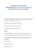 GEORGIA DENTISTRY&NewLine;JURISPRUDENCE ADVANCED EXAM&NewLine;QUESTIONS AND ANSWERS